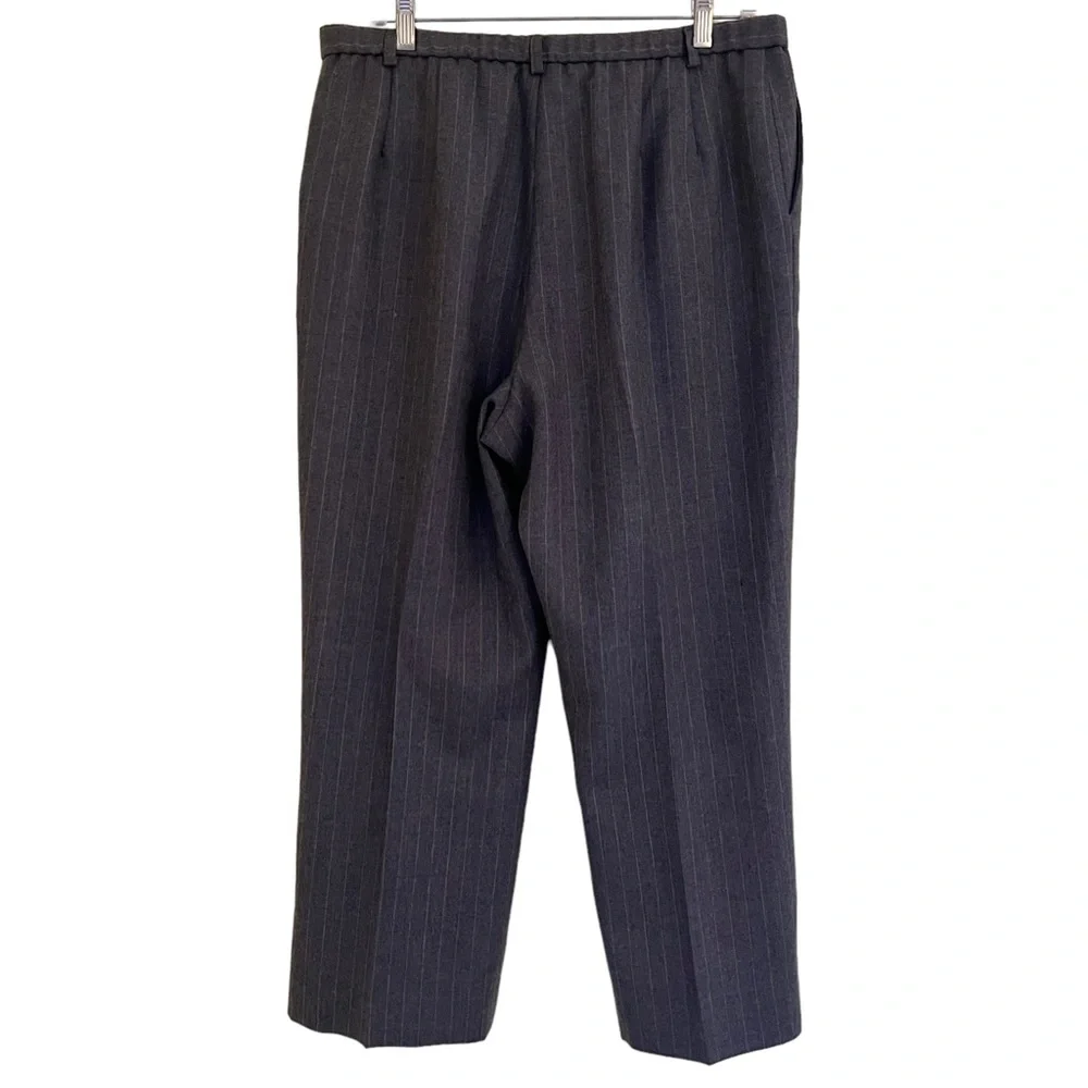 Pendleton Vintage Grey with Tan Pinstripe Virgin Wool Trouser 14